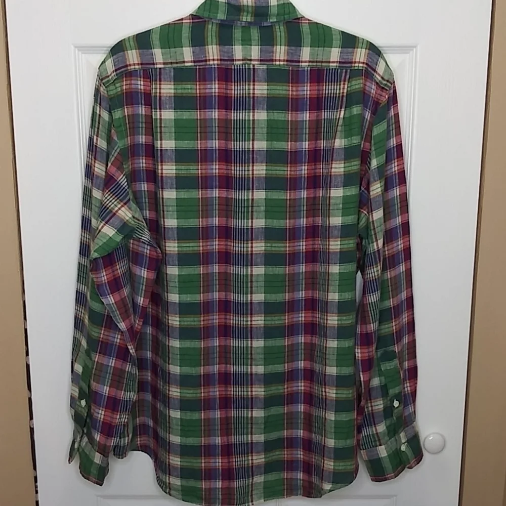 Polo Ralph Lauren Linen Plaid Long Sleeve‎ Shirt